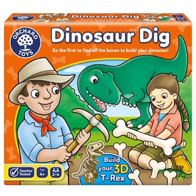 Orchard Toys Dinosaur Dig - Race to find all the bones to build your 3D dinosaur! Sold by Say It Baby Gifts