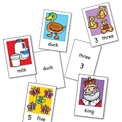 Orchard Toys Flashcards - These 50 simple flashcards help to aid early reading and counting, with a mixture of first words and numbers for children to learn