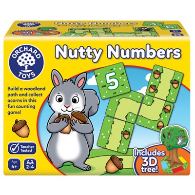 Orchard Toys Nutty Numbers - Build a path for your squirrel and race to collect the most acorns, in this fun counting game! Sold by Say It Baby Gifts. Age 4 and up