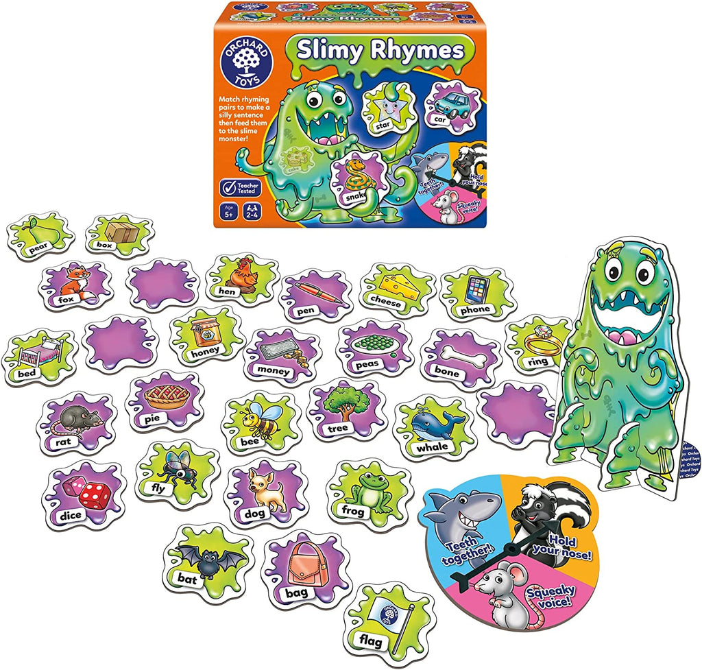 Orchard Toys Slimy Rhymes - Match rhyming pairs and feed them to the Slime Monster! Sold by Say It Baby Gifts