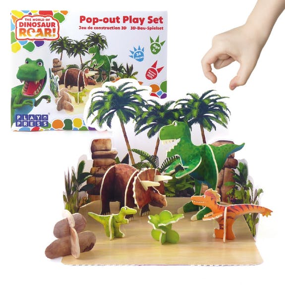 Dinosaur Roar Eco-Friendly Pop Out Play Set - Build and play with Roar, Stomp, Boo and Squeak from The World of Dinosaur Roar!
