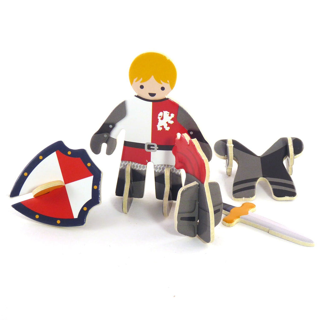 This fantastic Knights Castle Eco-Friendly Pop Out Play Set by Playpress contains 2 knights, horses, shields, swords, and jousting lances the pack itself also builds into a castle with a courtyard!