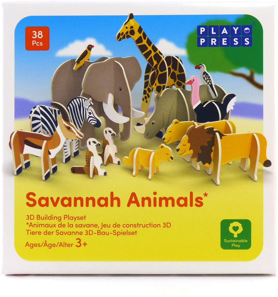 Savannah Animals Eco-Friendly Build and Play Set - Say It Baby 