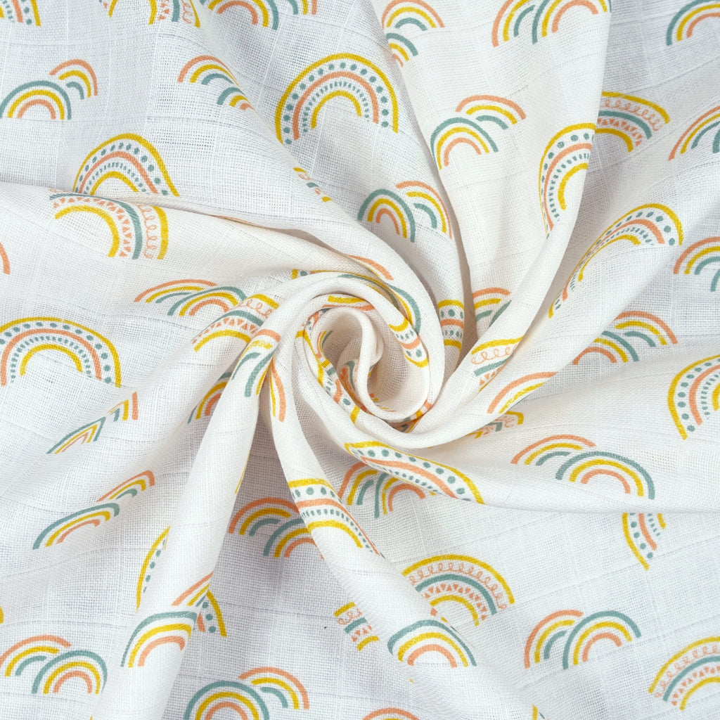 Say It Baby - Scandi Rainbow Baby Muslin Square Bouquet. This lovely scandi themed bouquet is part of our Muslin Square Bouquet range. Sold by Say It Baby Gifts. rainbow design