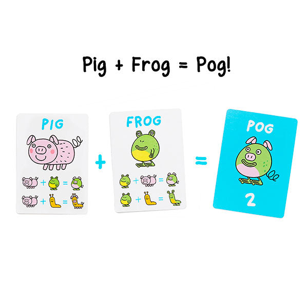 Muddles are a mix of two real animals. So Pog is half pig, half frog! The aim of the game is to combine two real animals to create a brand new one, called a Muddle. 